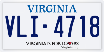 VA license plate VLI4718