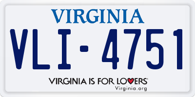 VA license plate VLI4751