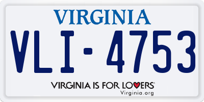 VA license plate VLI4753