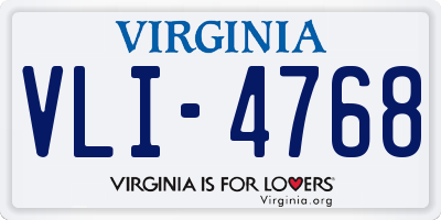 VA license plate VLI4768
