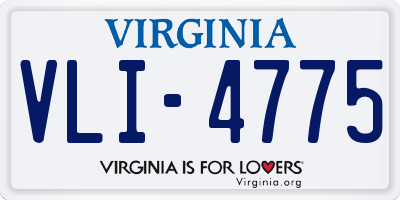 VA license plate VLI4775