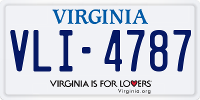 VA license plate VLI4787
