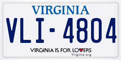 VA license plate VLI4804