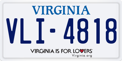 VA license plate VLI4818