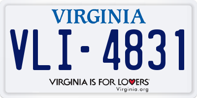 VA license plate VLI4831