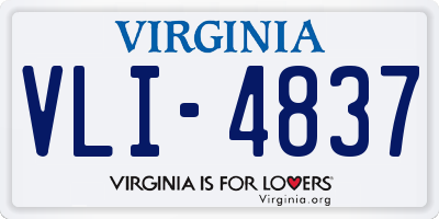 VA license plate VLI4837