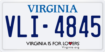 VA license plate VLI4845