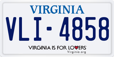 VA license plate VLI4858