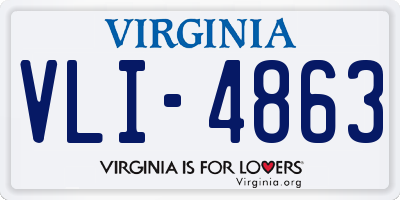 VA license plate VLI4863