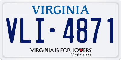 VA license plate VLI4871