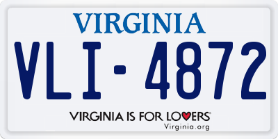 VA license plate VLI4872