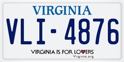 VA license plate VLI4876