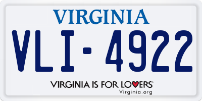 VA license plate VLI4922