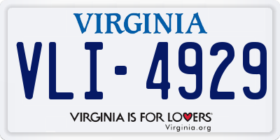 VA license plate VLI4929