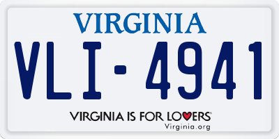 VA license plate VLI4941