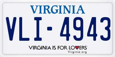 VA license plate VLI4943