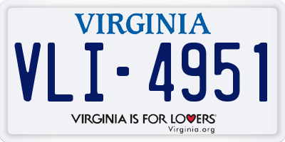 VA license plate VLI4951
