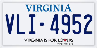 VA license plate VLI4952
