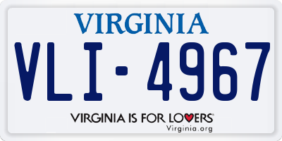 VA license plate VLI4967