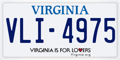 VA license plate VLI4975