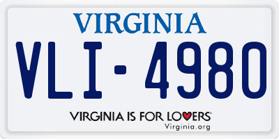 VA license plate VLI4980