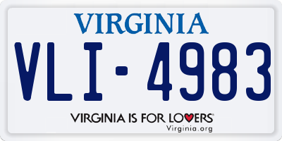 VA license plate VLI4983