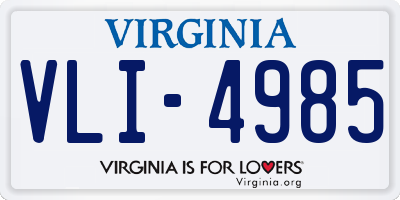 VA license plate VLI4985