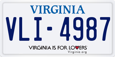 VA license plate VLI4987