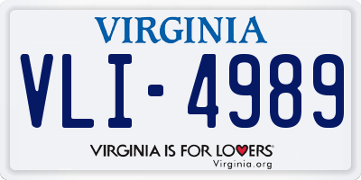 VA license plate VLI4989