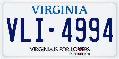 VA license plate VLI4994