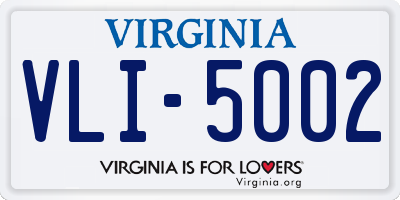 VA license plate VLI5002