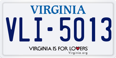 VA license plate VLI5013