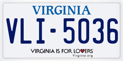 VA license plate VLI5036