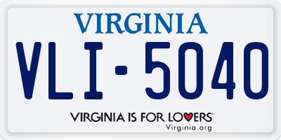 VA license plate VLI5040