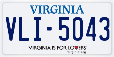 VA license plate VLI5043