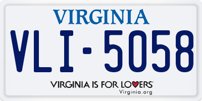 VA license plate VLI5058