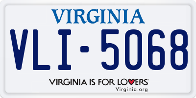 VA license plate VLI5068