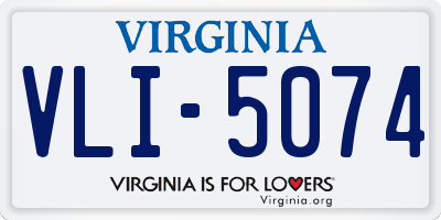 VA license plate VLI5074