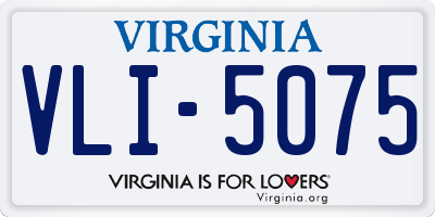VA license plate VLI5075