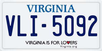 VA license plate VLI5092