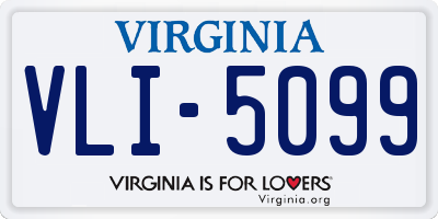 VA license plate VLI5099