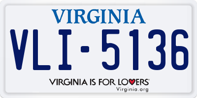 VA license plate VLI5136