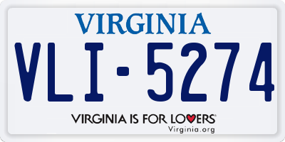 VA license plate VLI5274