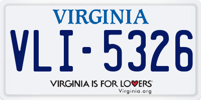 VA license plate VLI5326