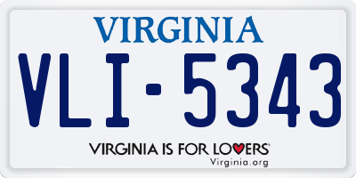 VA license plate VLI5343