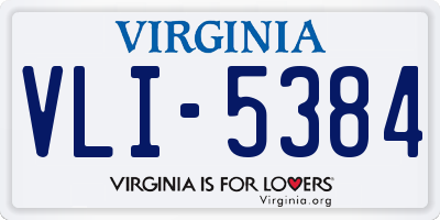 VA license plate VLI5384