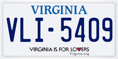 VA license plate VLI5409