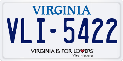 VA license plate VLI5422