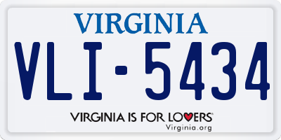 VA license plate VLI5434