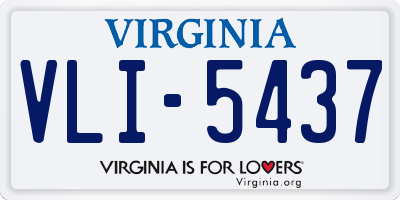 VA license plate VLI5437